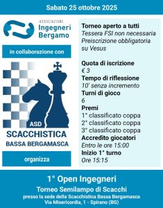 25/10/2025 – 1° Torneo scacchi